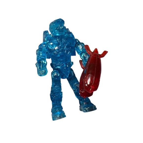 HALO MEGA BLOKS UNSC ACTIVE CAMO SPARTAN RECRUIT BLUE TRANSLUCENT MINI FIGURE - Picture 2 of 5